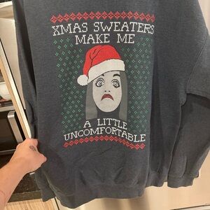 Gildan Black Christmas Sweater with Santa Hat Design